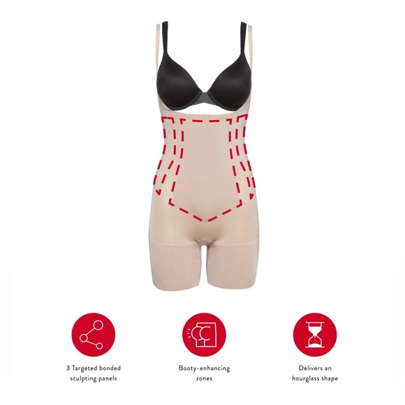 SPANX💕On Core Open-Bust Mid-Thigh Bodysuit Size L - Picture 4 of 12